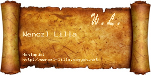 Wenczl Lilla névjegykártya